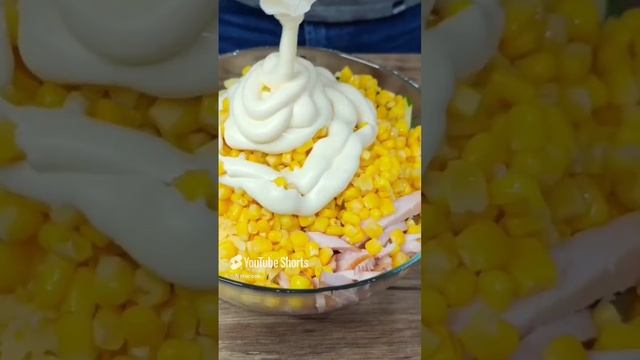 #салат за 5 минут с #копченой грудкой и #кукурузой #shorts