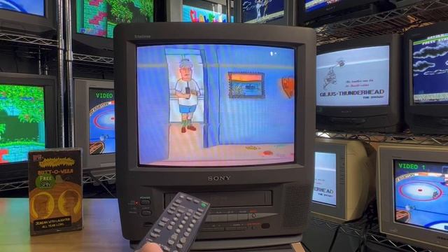 Sony Trinitron KV-13VM42 13 inch CRT VCR Combo RetroGaming Overview Calibration Comparison at End ✅ смотреть онлайн