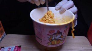 Buldak (Spicy) Carbonara Ramen (Noodles) Mukbang - ASMR Eating Sounds