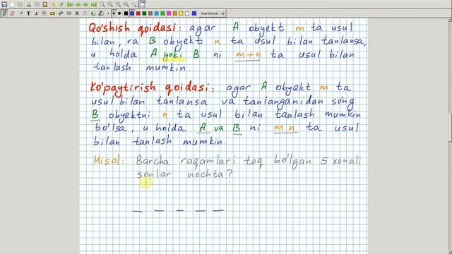 Kombinatorika Masalalari. Algebra 11-sinf. 41-dars
