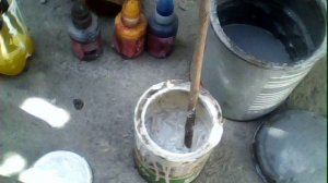 Как Разбавить сухую краску  покрасить дерево и вскрыть лаком SUNP0004