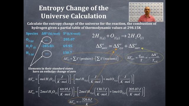 Thermochemistry II 7: Entropy Change of the Universe Calculation смотреть онлайн