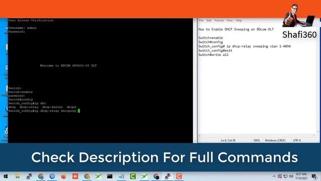 How to Enable DHCP Snooping on BDCOM OLT || DHCP Snooping Configuration || OLT Full Configuration смотреть онлайн