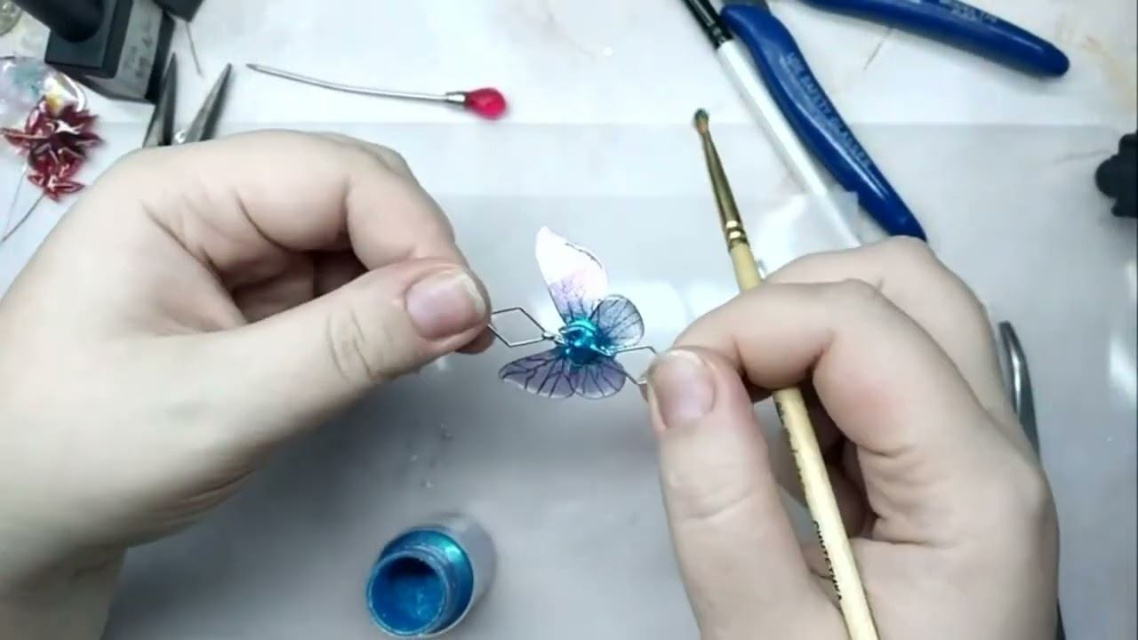 Сборка серег бабочек из витраль смотреть онлайн