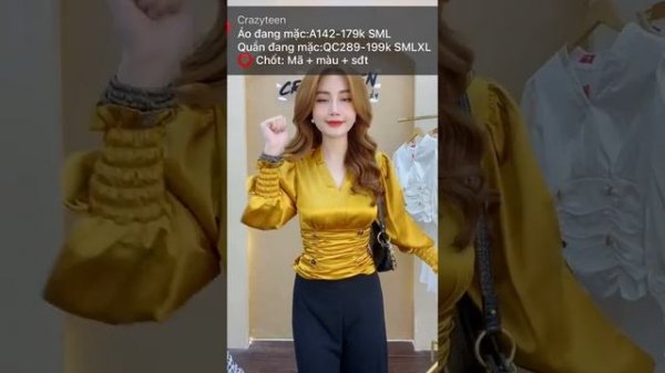 Silk Satin Fetish - Beautiful girl on silk satin blouse P7