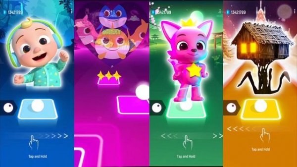 Cocomelon 🆚 Baby Shark 🆚 Pinkfong 🆚 Spider Haus Head Tiles Hop EDM Rush🎶 Who Is Best🎯