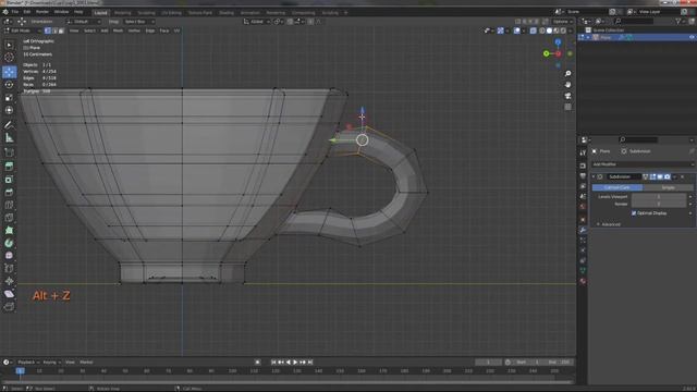 Моделирование простой чашки в Блендере. Modeling of a simple cup in a blender. Unwrap. Render. смотреть онлайн