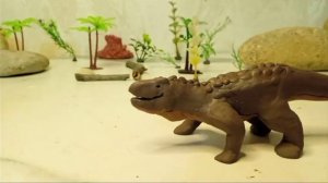Tyrannosaurus Rex vs Fasolasuchus ( «65 « movie) / Claymotion dinosaurs from movies fight