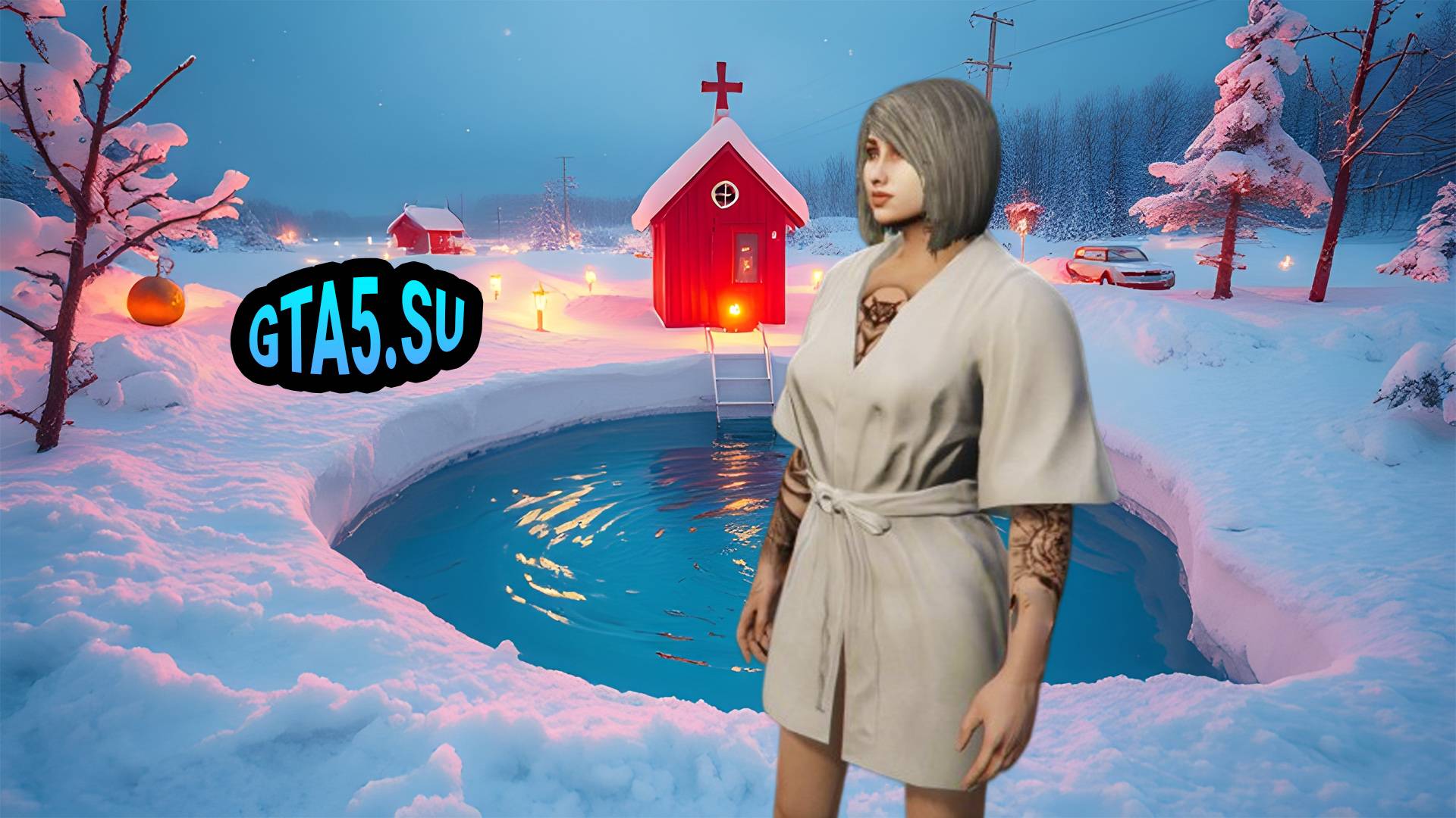 Крещение в GTA 5 купание в воде на праздник Игровой лайф ГТА Онлайн смотреть онлайн