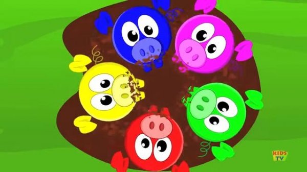 Five Little Piggies Jumping On The Bed Nursery Rhymes For Children by Kids Tv 720p