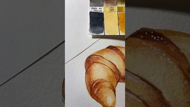 CURTO I Pintura de Croissant com aquarela l Márcio Graff #shorts смотреть онлайн