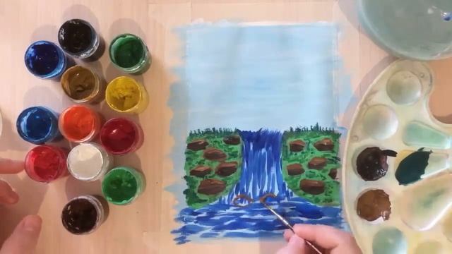 Как нарисовать пейзаж. Простой и красивый пейзаж | Рисуем вместе смотреть онлайн