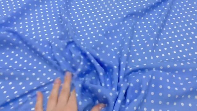 Штапель "Белый горох (5мм)" цв.голубой, ш.1.44м, вискоза-100%, 90гр/м.квАртикул 17787 смотреть онлайн