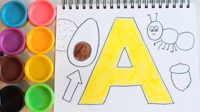 Letter A, Alphabet Drawing, Learn How to Draw ABC Coloring and Colours Kids Educational Video смотреть онлайн