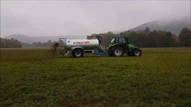 Gülle fahren 2015 mit Deutz Agrotron 120 und Streu Mix VX 107 смотреть онлайн