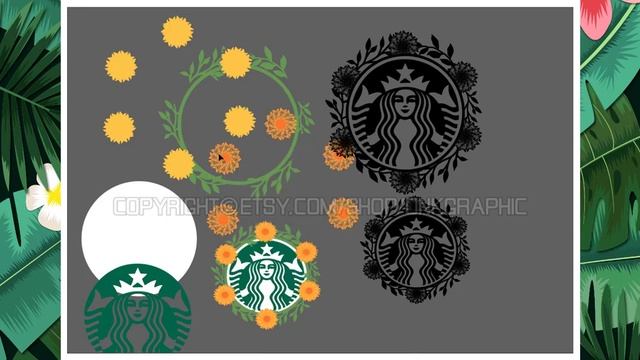 Sunflower Starbucks Cup SVG Sticker Decal Silhouette Cameo Cricut Cut File Dxf PNG смотреть онлайн
