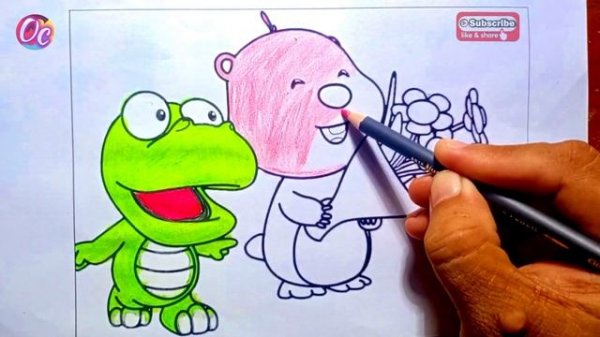 Menggambar dan Mewarnai Pororo The Little Penguin - Crong dan Loopy