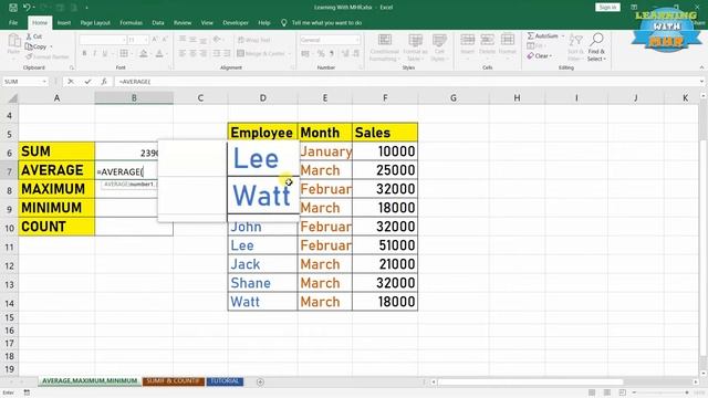 Formula of Sum, Average, Maximum, Minimum & Count MS Excel Tutorial in Hindi | Microsoft Excel MHR смотреть онлайн