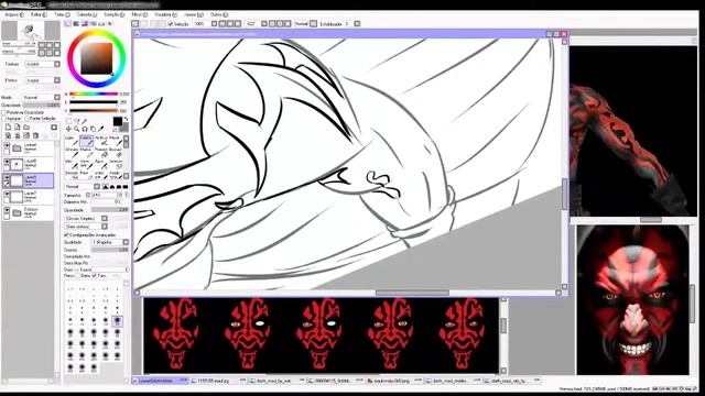 Speed Painting on Paint Tool Sai of DarthVektor (Paulo Vektor as Darth Maul) смотреть онлайн