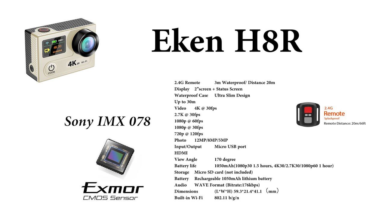 Обзор экшн-камеры EKEN H8R смотреть онлайн
