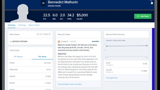 Dreams Top Picks for NBA DFS Today Main Slate 10/22/2022 Daily Fantasy Sports Strategy Fanduel смотреть онлайн