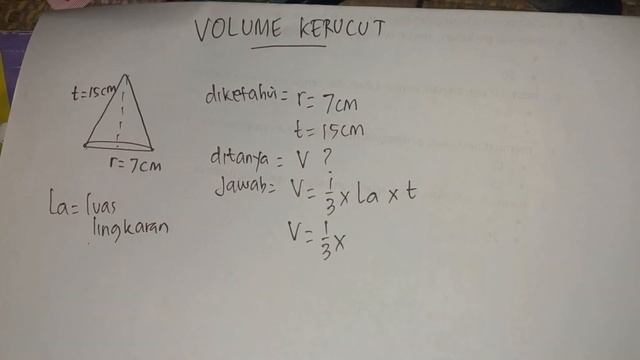 VOLUME KERUCUT DENGAN JARI JARI 7 CM TINGGI 15 CM ADALAH смотреть онлайн