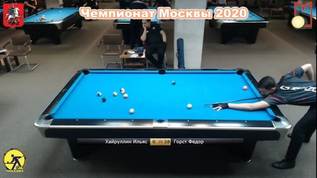 И. Хайруллин (I. Khairullin) vs Ф. Горст (F. Gorst) WQ Moscow 14.1 Pool Championship 2020 смотреть онлайн
