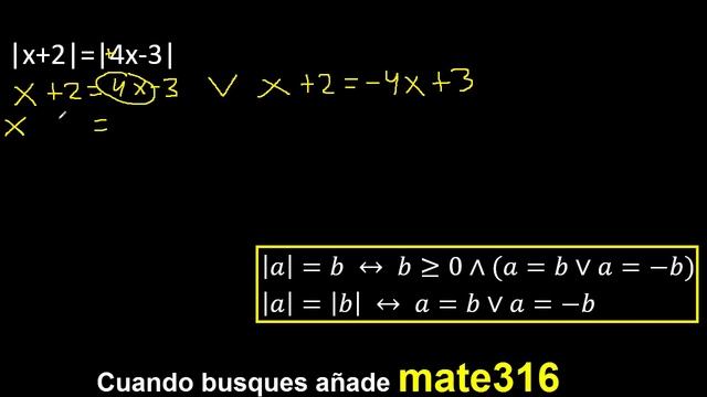Valor absoluto igual a valor absoluto . Ecuaciones con valor absoluto de x+2 = 4x-3 смотреть онлайн