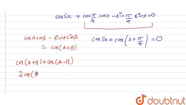 The solutions of the equation 1+(sin x - cos x)sin pi/4=2 cos^(2) (5 x)/2 is/are | 12 | TRIGONOM... смотреть онлайн