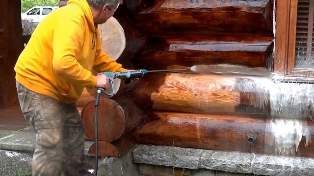Pressure Washing Your Log Home with S-100 stripper from Perma-Chink Systems смотреть онлайн