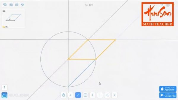 Euclidea 3.8 (Gamma 8) Lozenge | Online Courses | Math Games | Math Garden 🌟🌟🌟