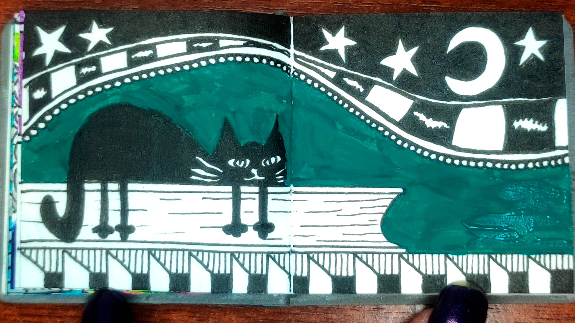 ЗенАрт в мини блокноте Кот притаился смотреть онлайн