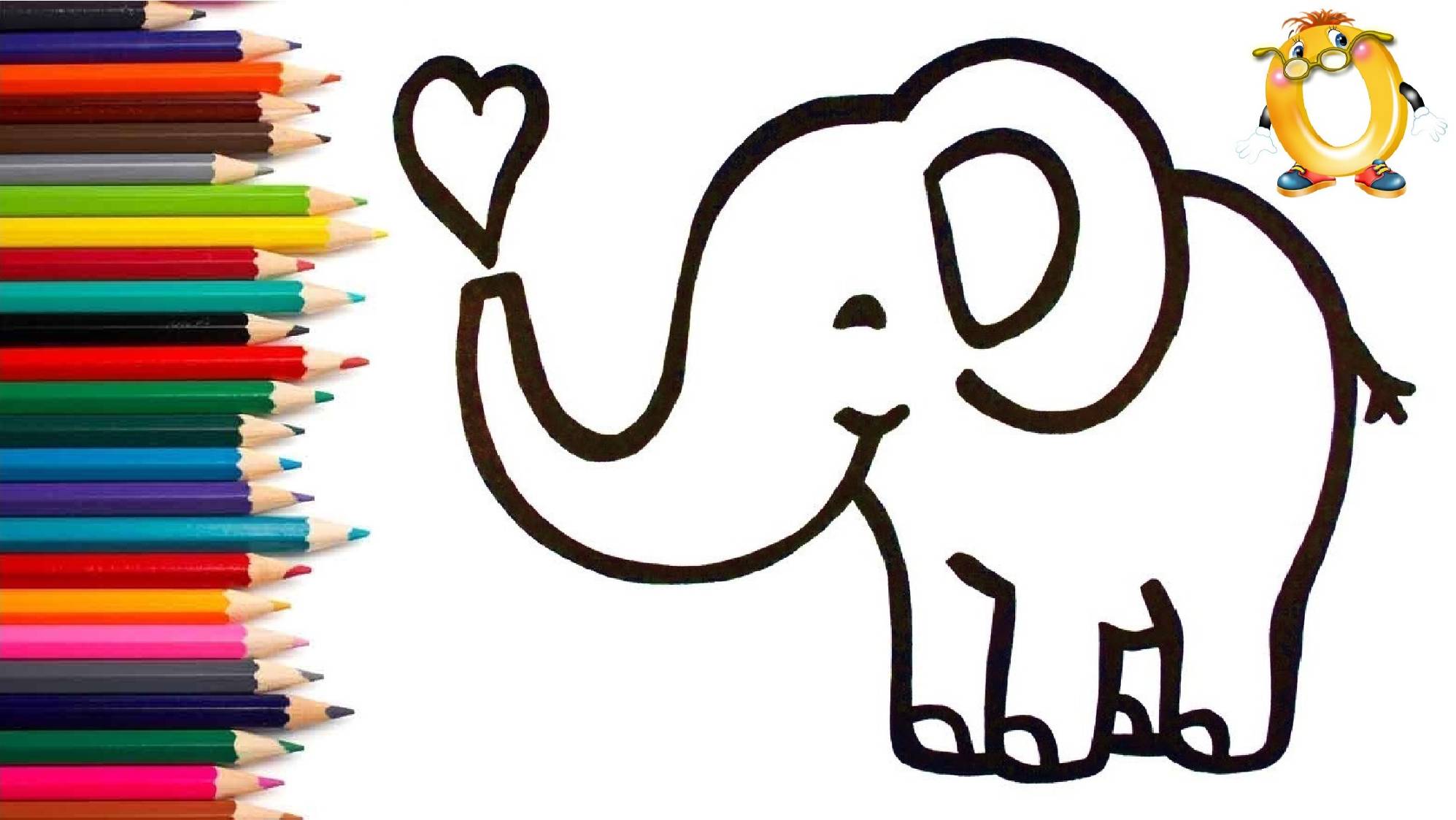 Мультик - раскраска для детей СЛОНИК. Учимся как рисовать СЛОНА // ОБУЧАШКА ТВ смотреть онлайн