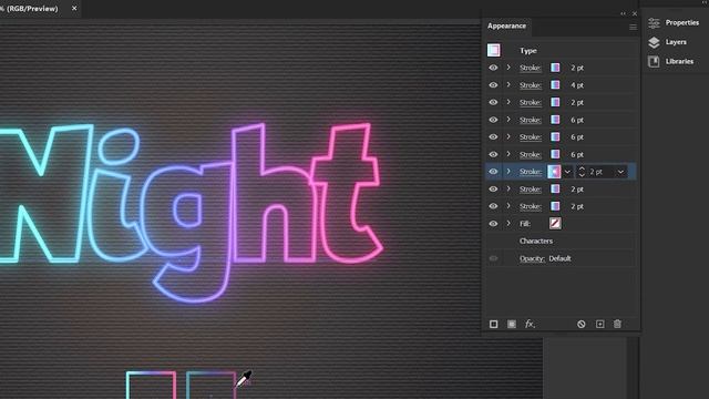Create Night Neon Text Effect in Adobe Illustrator 2024 смотреть онлайн