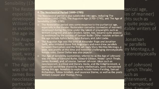 The History Of English Literature. Different Periods Of English Literature