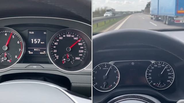VW Arteon 1.5 tsi DSG vs. Nissan Qashqai 1.3 xtronic Tacho video смотреть онлайн