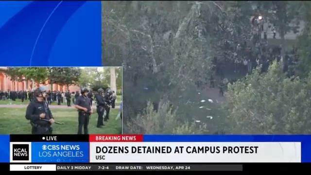 Officers move in to disperse protesters on USC campus, several detained | full coverage смотреть онлайн