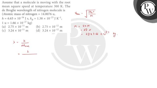 Assume that a molecule is moving with the root mean square speed at... смотреть онлайн