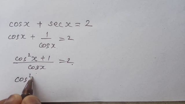cosx+secx=2 | Trigonometric equation смотреть онлайн