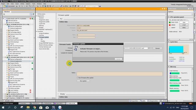 Update firmware s71500, Connection s7 1500 with et200sp смотреть онлайн
