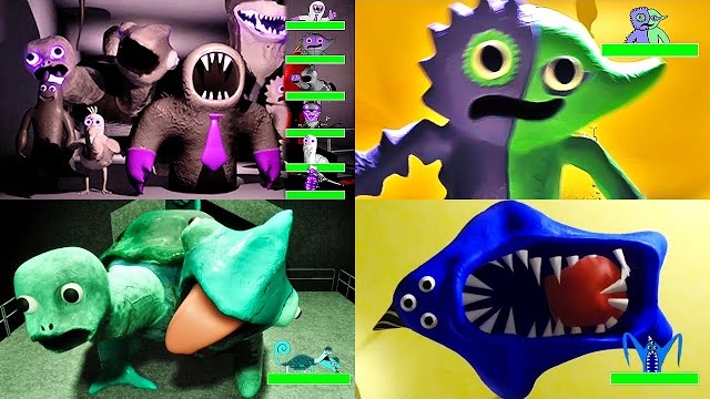 Сад Банбана 1-7 - Все СЦЕНЫ ПОГОНИ ЗА КАМЕРОЙ с ШКАЛАМИ ЗДОРОВЬЯ смотреть онлайн