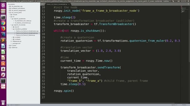 6.015 Broadcast a transformation in a ROS Node смотреть онлайн