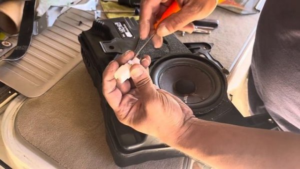 Subwoofer replacement on 100 series Land Cruiser, LX 470, GX470 and Prado.