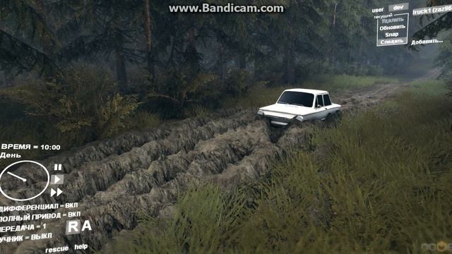 Spintires v.1.5 DEMO (2013) - ЗАЗ 968М "белый" смотреть онлайн