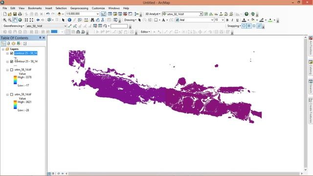 SRTM to Contour on ArcGis смотреть онлайн