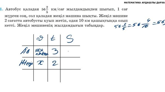 Математика 5-сынып. №771 есеп. Қозғалысқа байланыста есеп смотреть онлайн