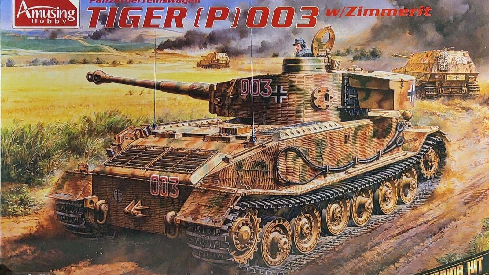 Распаковка Amusing Hobby 1 35 35A051 PzKpfwg.VI Tiger(P) 003 W Zimmerit