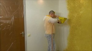 Способ нанесения декоративной / шёлковой / штукатурки компрессором