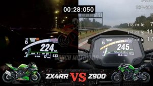 2023 Kawasaki ZX4RR 🆚️ Kawasaki Z900 | 0-200kph Acceleration | Top Speed Attempt 🔥
