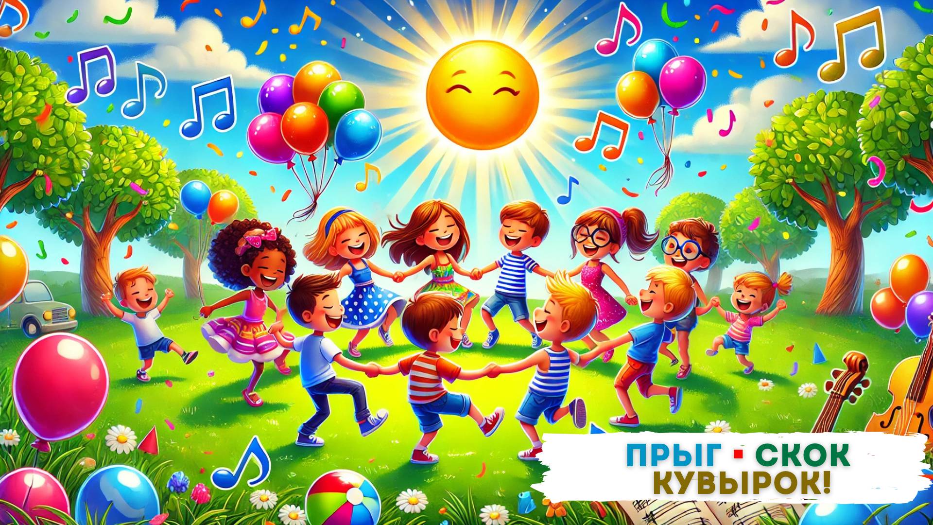 Веселая игра "Прыг-скок, кувырок! Игровые детские песни смотреть онлайн